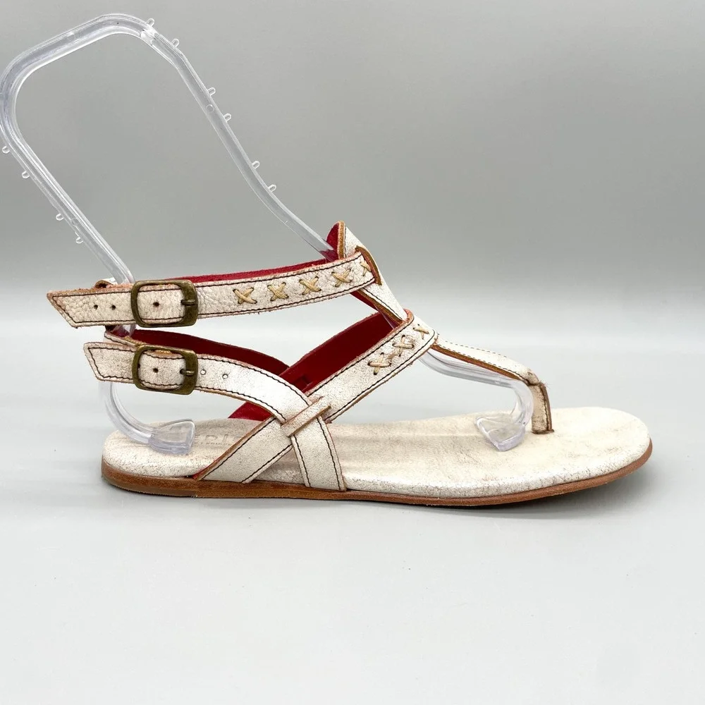 Bed Stu Womens 9 Moon Sandals Desert Stone Rustic Leather Gladiator Thong Boho
